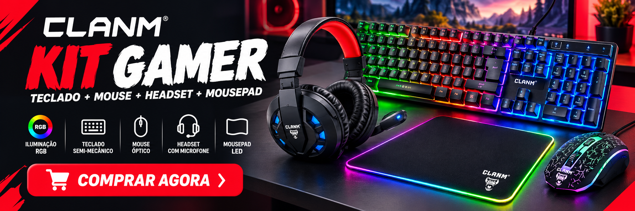 Kit Gamer Teclado mouse