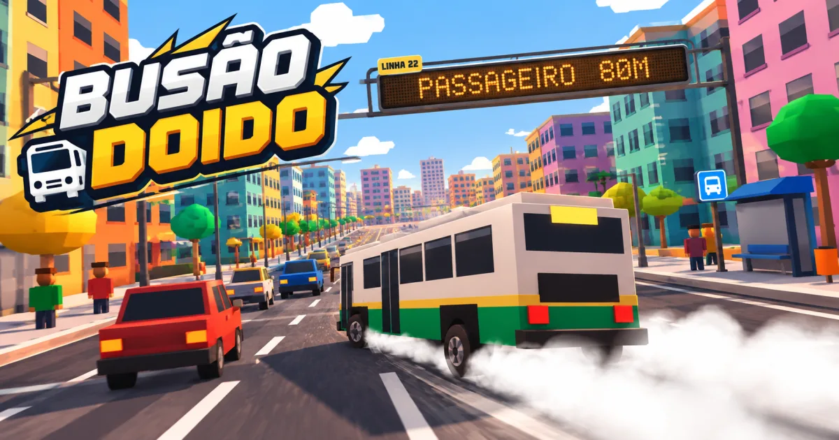 Capa de Jogo de Ônibus 3D Online Grátis – Busão Doido