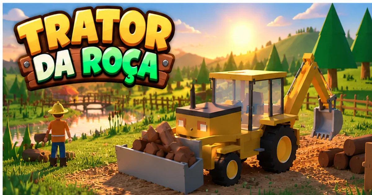 Capa de Jogo de Escavadeira e Trator na Fazenda – Trator da Roça