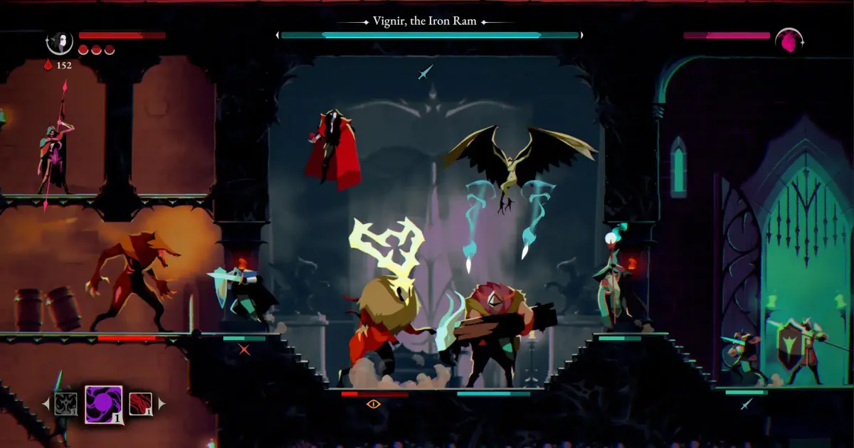 Cena de batalha de ReVamp, jogo de tower defense e Metroidvania da Digital Sun